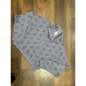 PINK by Victoria's Secret All Over Script Logo Long Sleeve Sleep Shirt PJ Top L